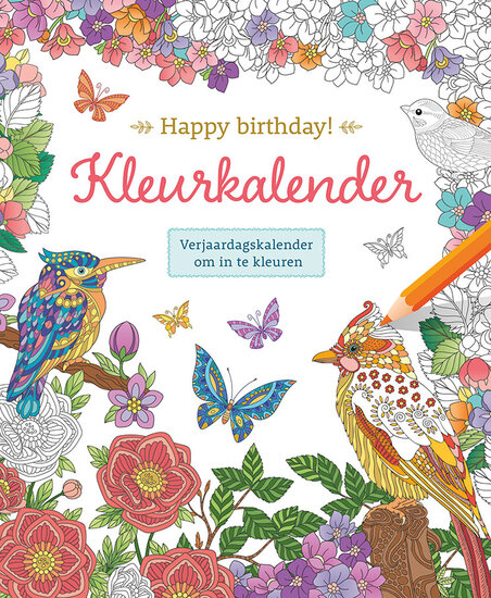Happy Birthday! Kleurkalender - spiraal verjaardagskalender