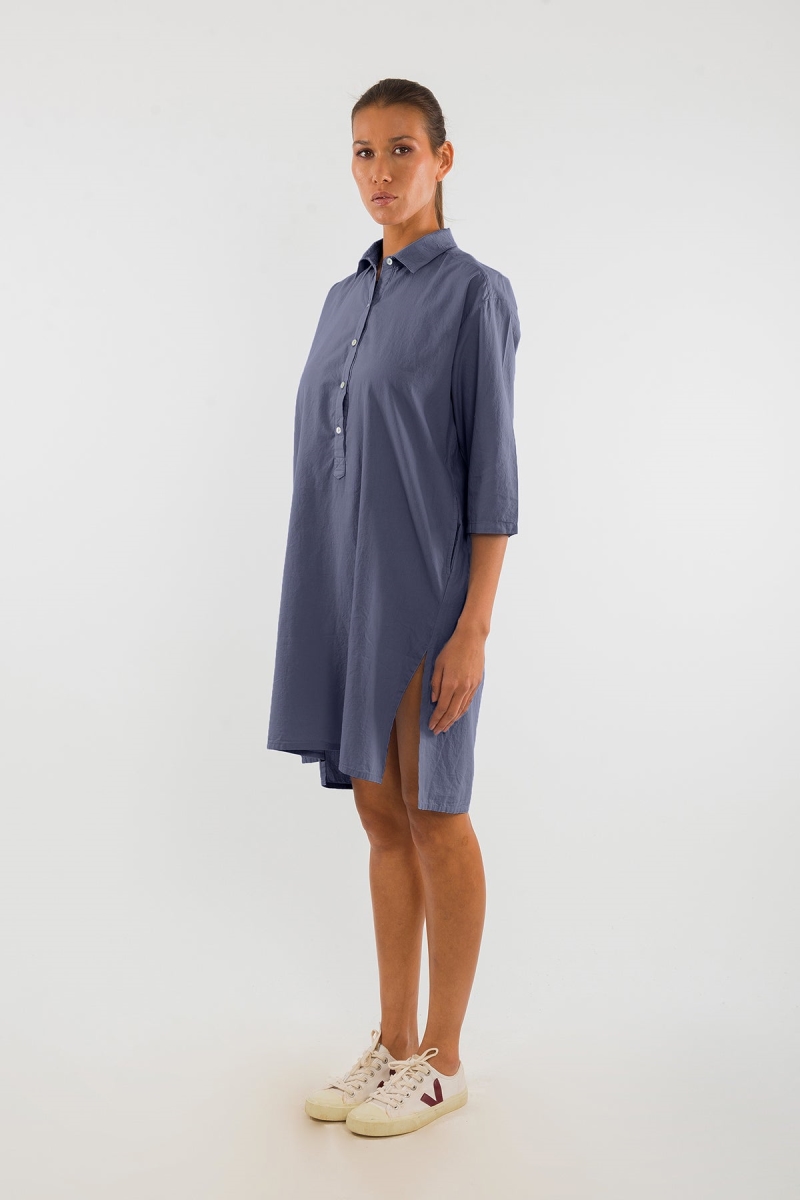 RAVENS VIEW IBIZA  Shirt Jurk Isla Antraciet Grijs