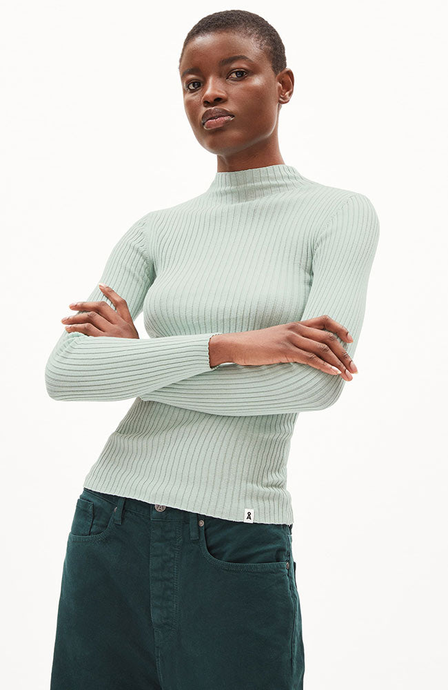 ARMEDANGELS  Ribbed Sweater Alaania Polar Green