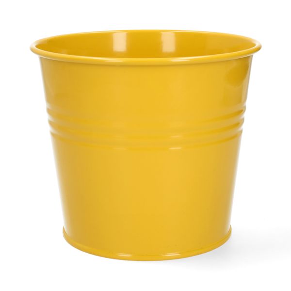 Bloempot, zink, bremgeel, Ø17 cm