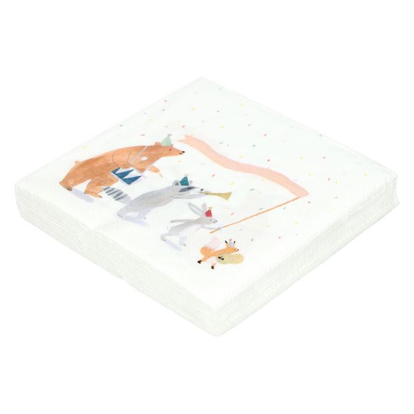 Servetten, papier, muziek diertjes, 33 x 33 cm, 20 stuks