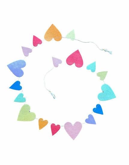 Olino Paperworks Fairtrade slinger, Hartjes groot en klein van Lokta Eco papier