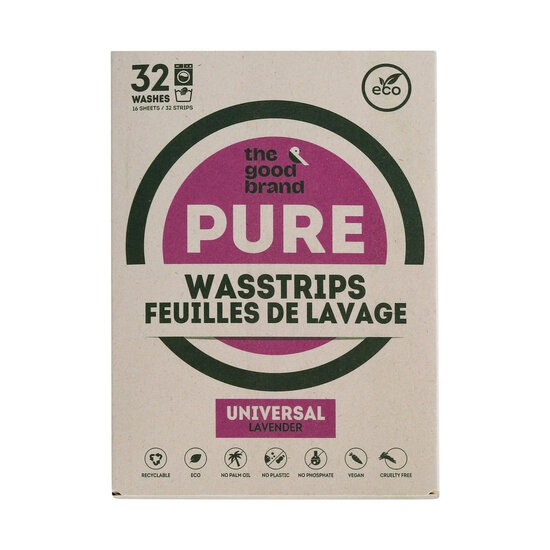 The Good Brand wasstrips voor 32 wasbeurten Lavender - plasticvrij wasmiddel