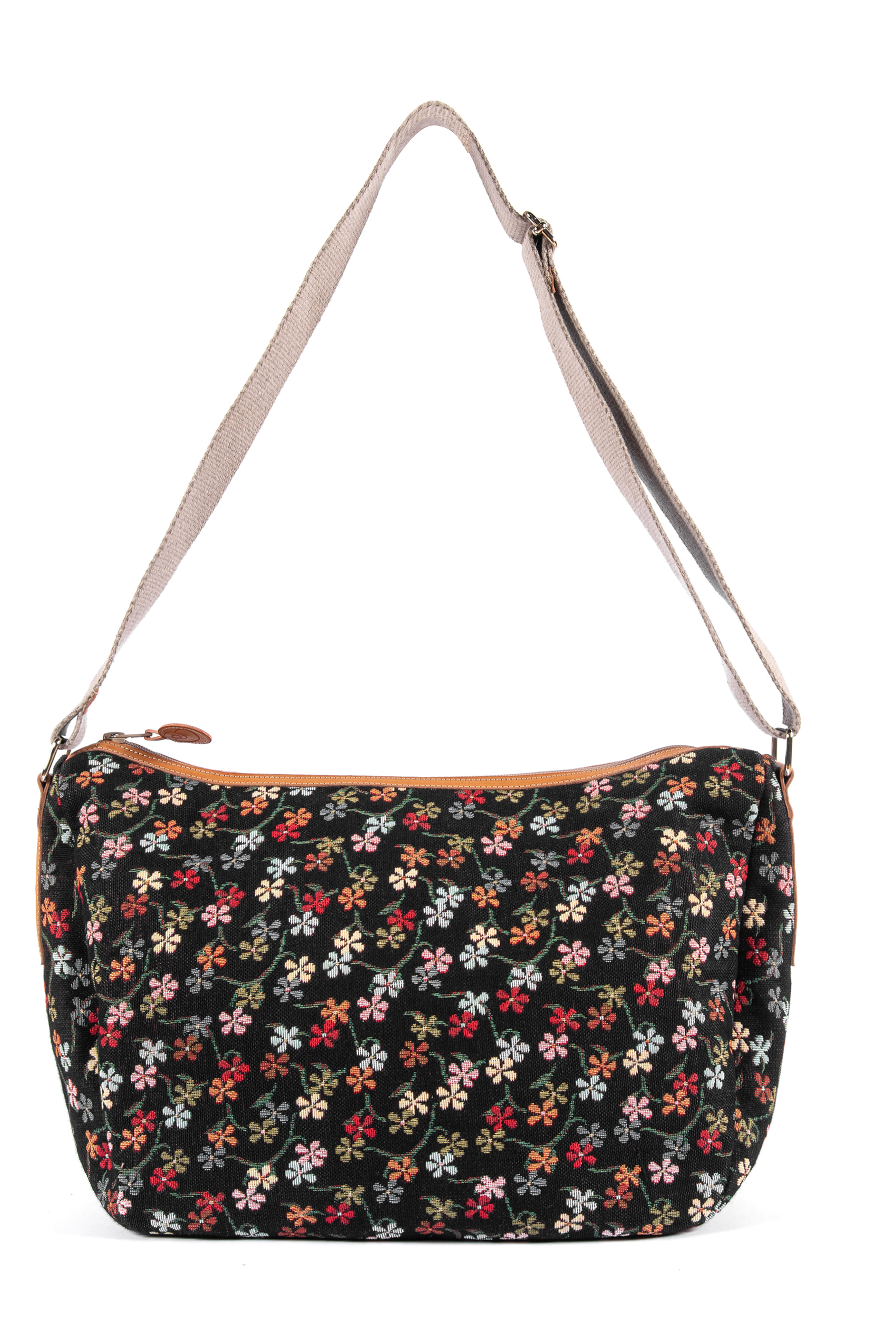 Risorse Future  Half-Moon Bag Cotton Black Floret