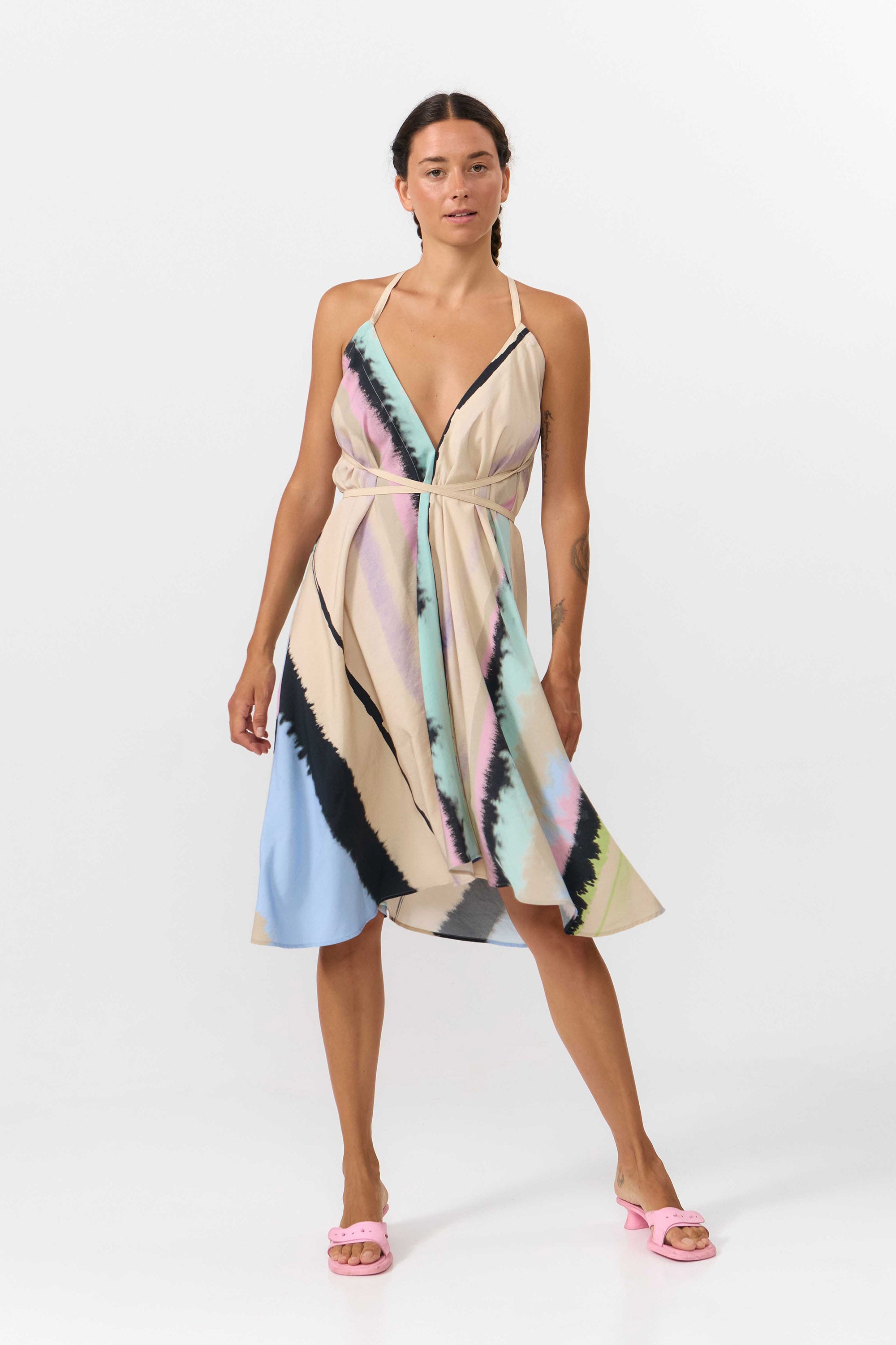 SUITE13LAB  Jurk Mp Short Print Ones Multicolour