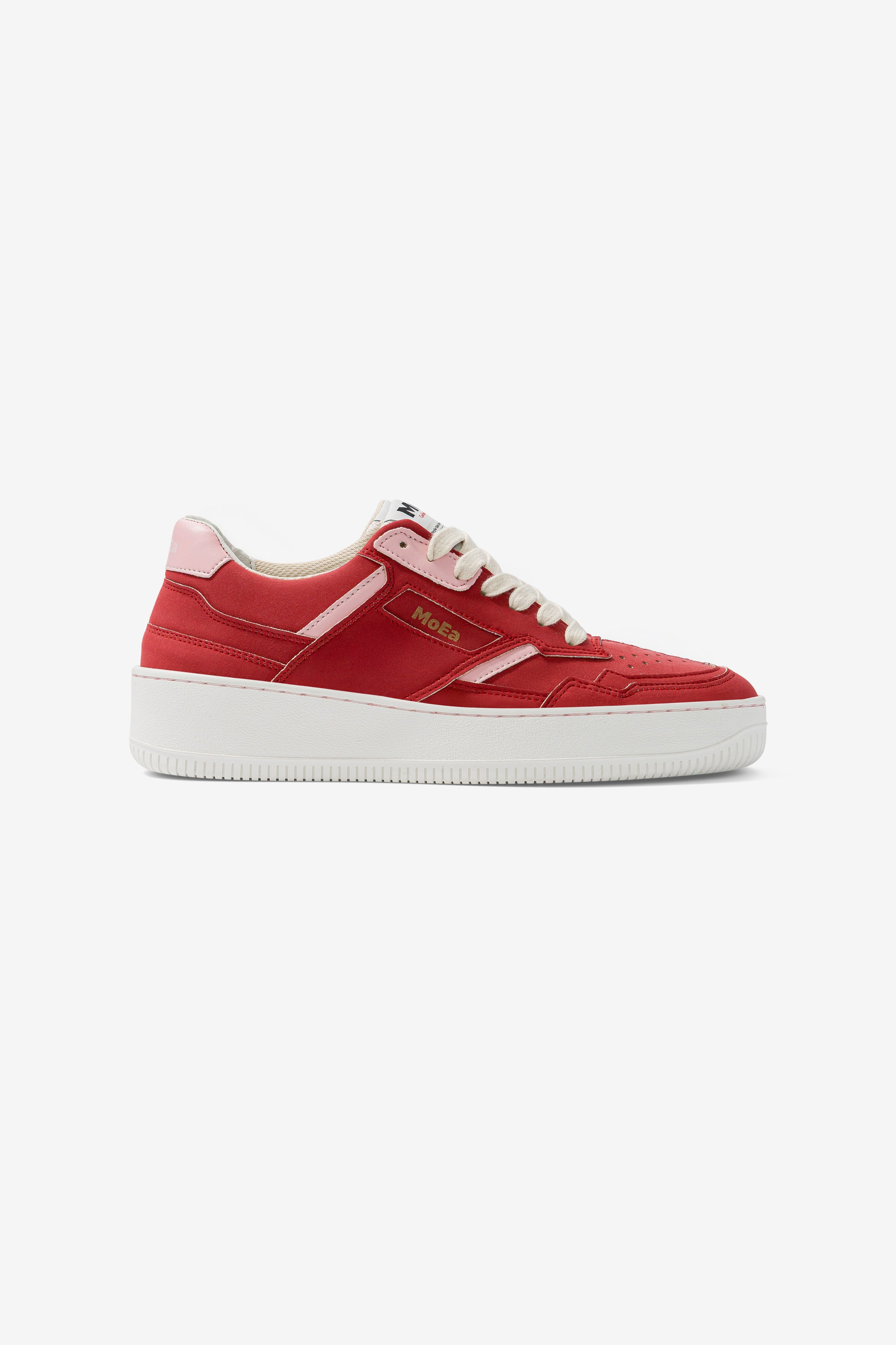 MoEa mannen vegan Sneakers Gen1 Vegan Suede Appelrood & Roze