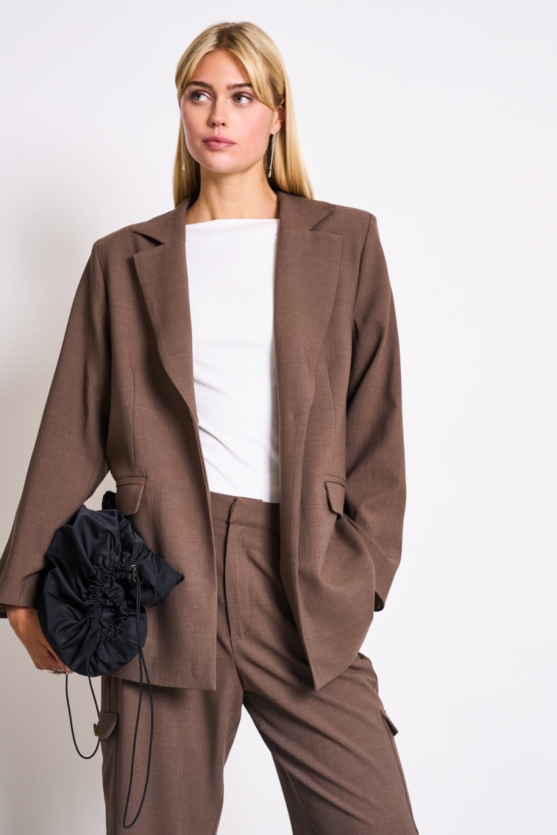 JAN 'N JUNE  Blazer Met Split Aan De Achterkant, Jels Clay Brown