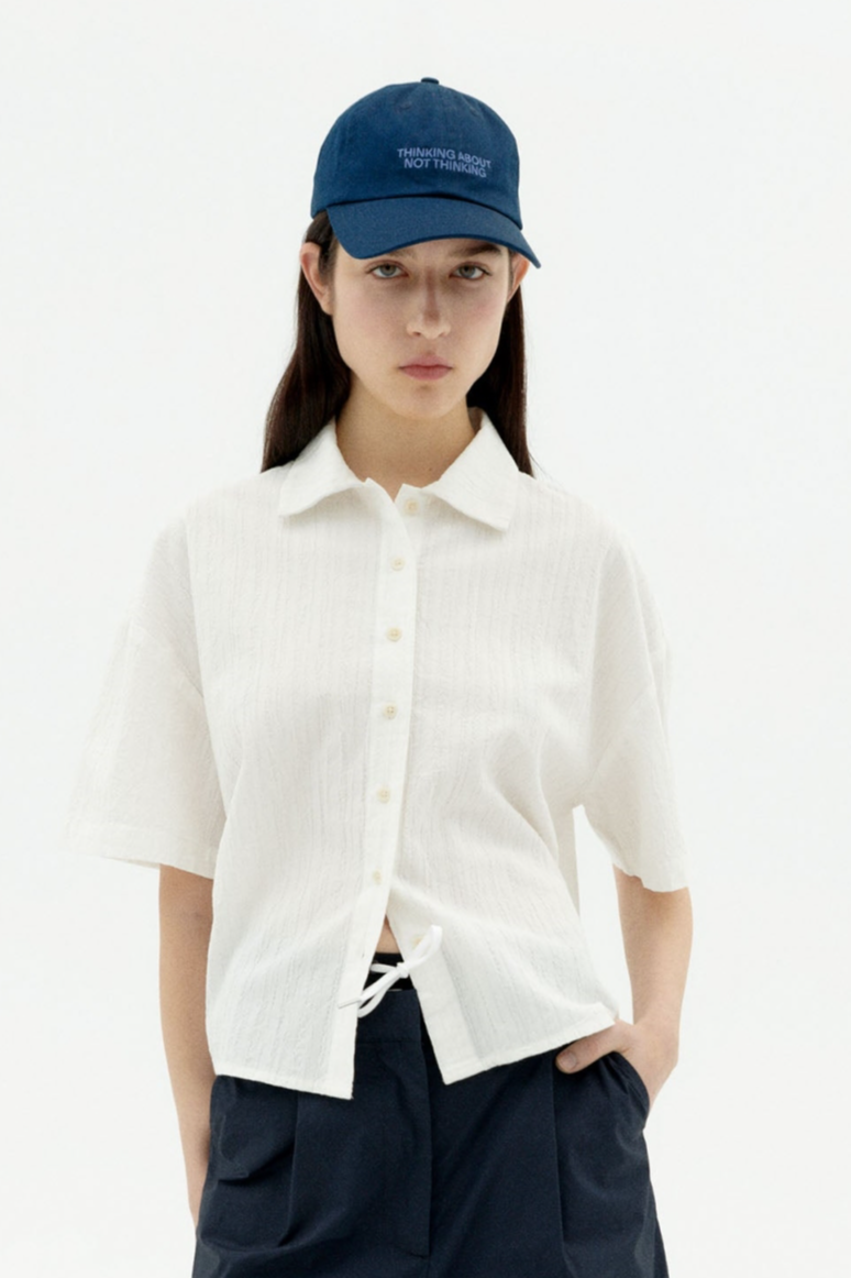 Thinking MU  Blouse Popcorn Textuur Anna Wit