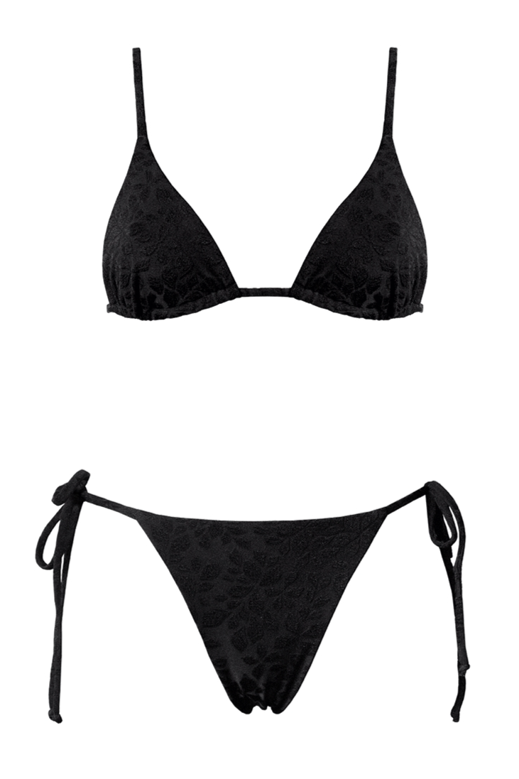 Anekdot  Bikini Set Olbia Triangle Zwart Bloemenjacquard