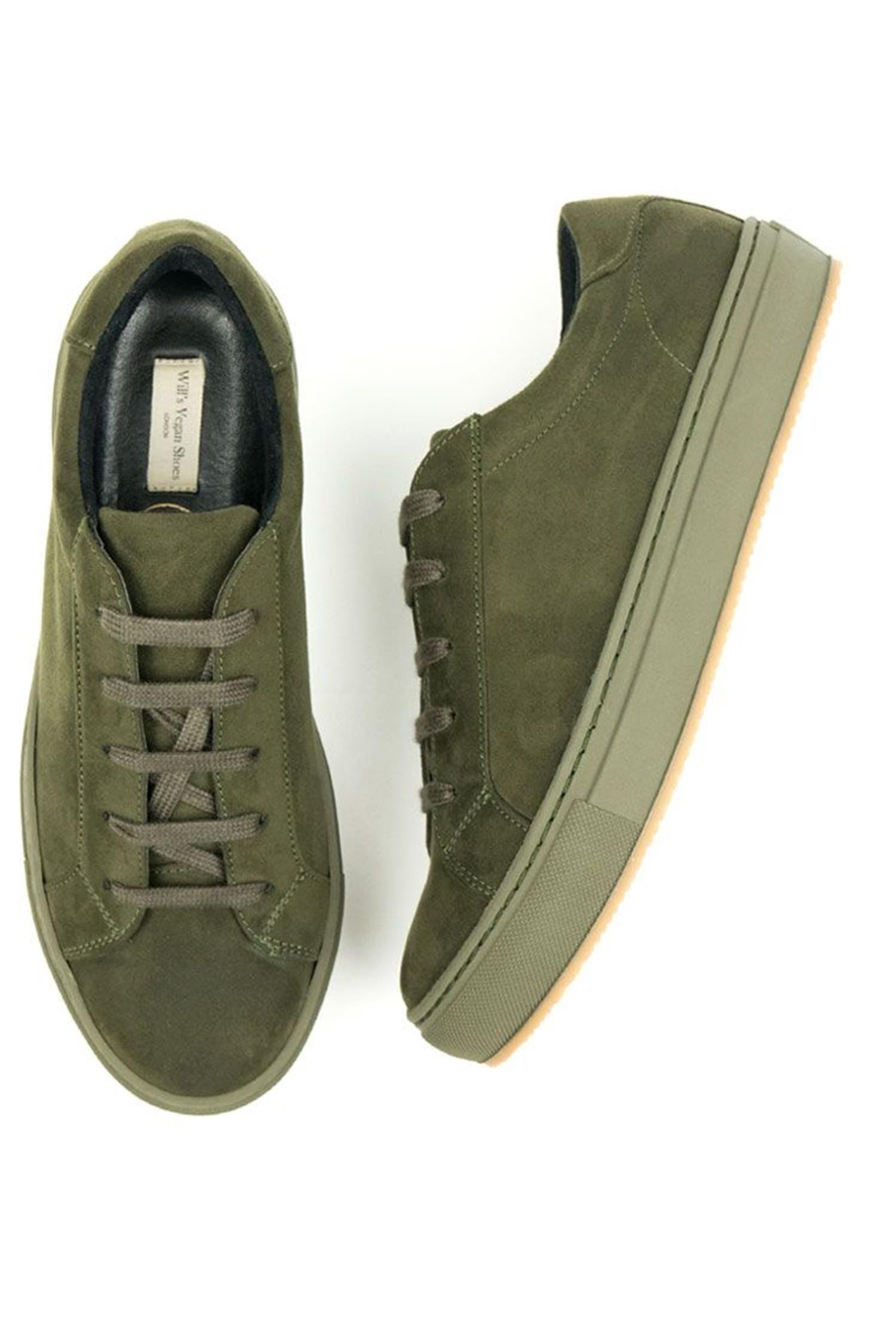 Will's Vegan Store  Sneakers Vegan Suede Donkergroen