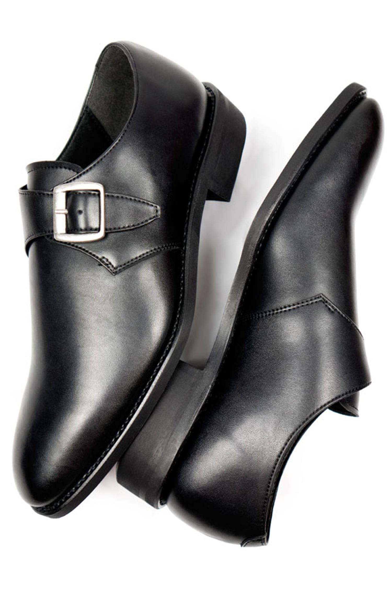 Will's Vegan Store mannen vegan Monks Goodyear Welt Zwart