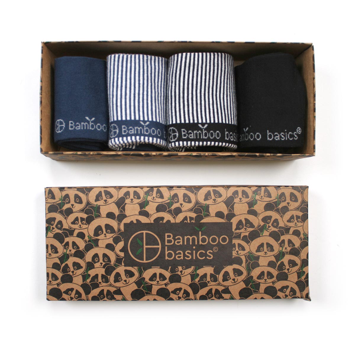 Giftpack Sokken Beau (4-pack) - Navy en Zwart