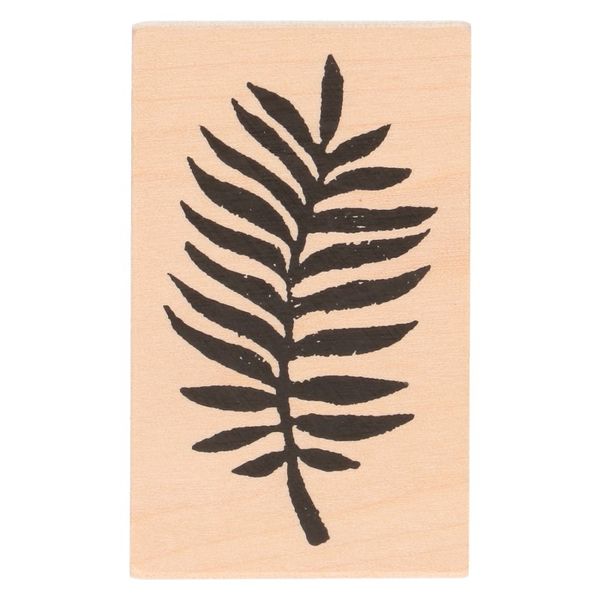 Stempel, berkenhout, varen, 7 x 4,3 cm