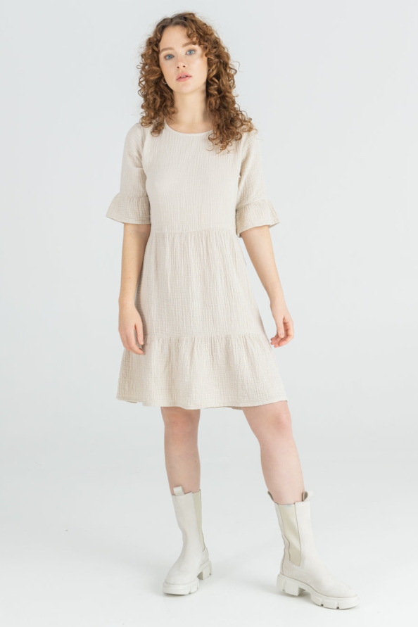 STORY OF MINE  Jurk Kort Mousseline Beige