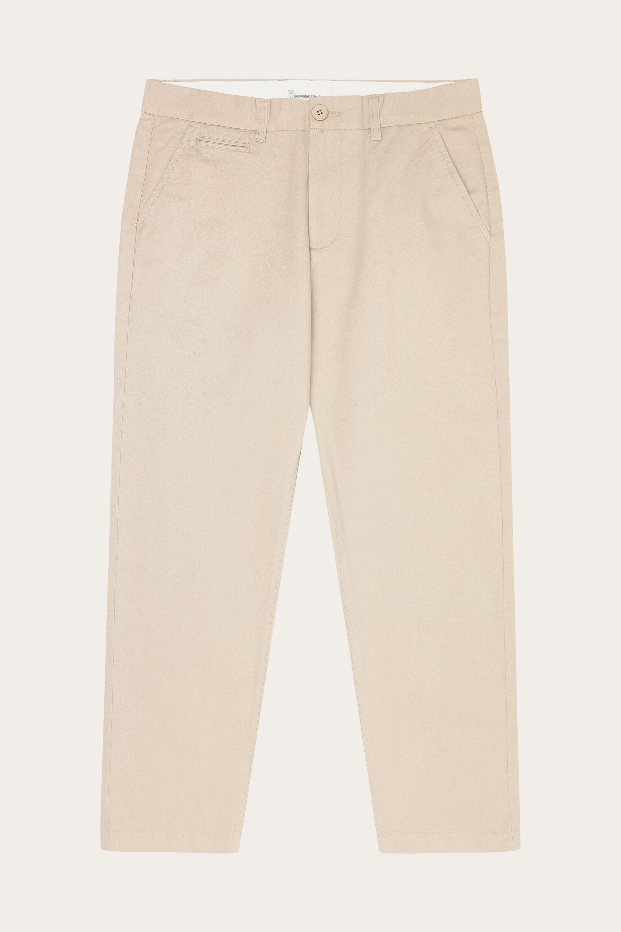 KnowledgeCotton Apparel mannen vegan Chino Broek Flint Wijd Licht Veren Grijs