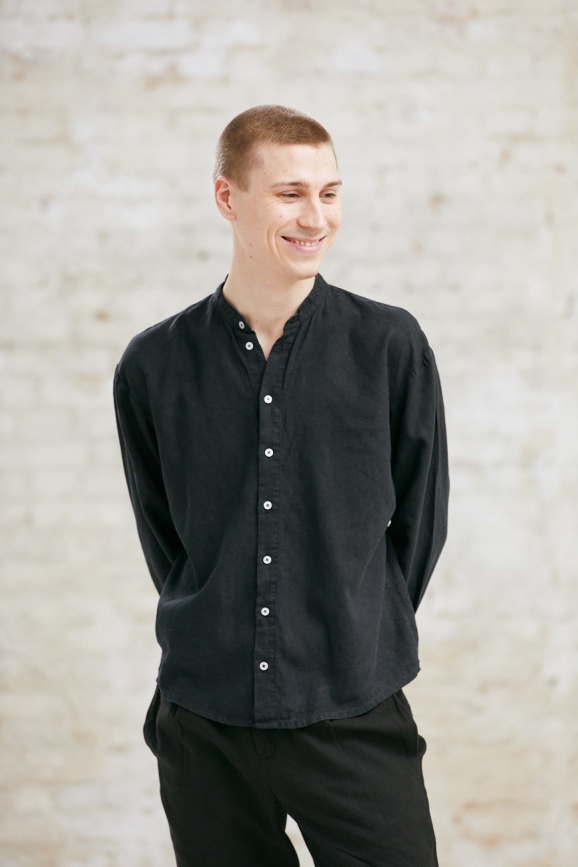 Jyoti - Fair Works mannen vegan Shirt Harish Zwart