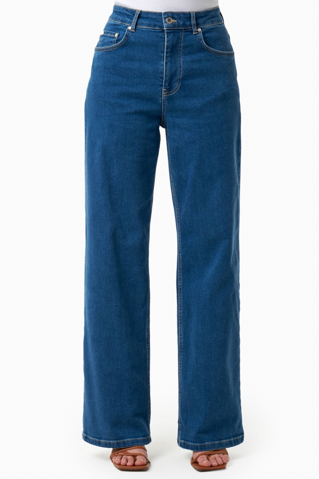 ORGANICATION  Jeans Rechte Snit Blauw