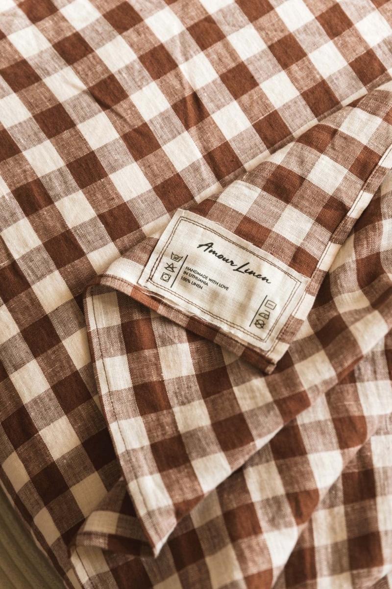 AmourLinen Laken Mokka Gingham