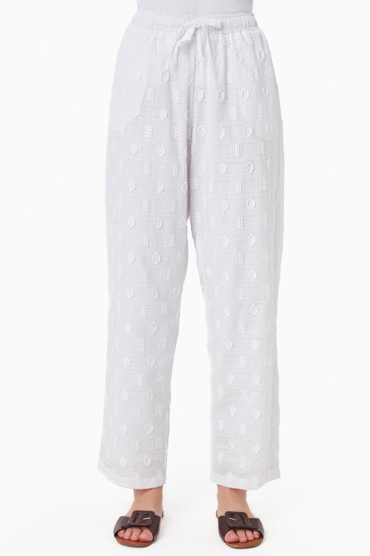 ORGANICATION  Broek Jacquard Wit