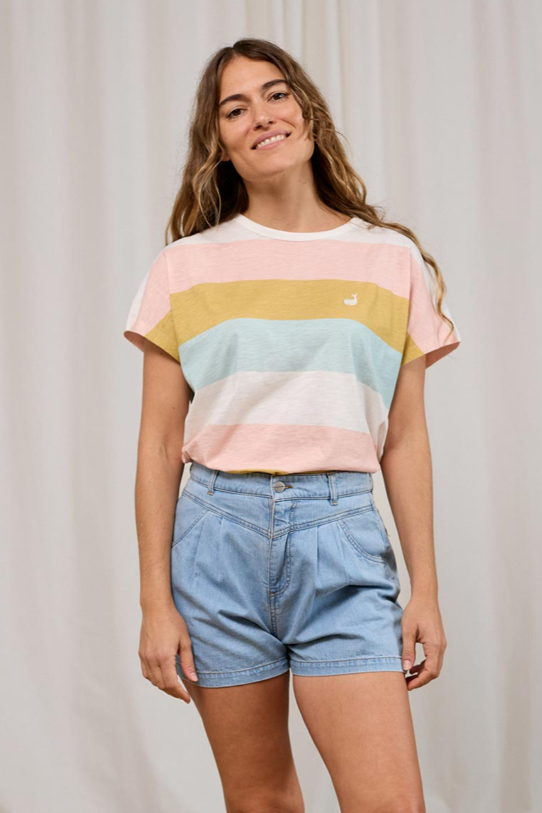 TWOTHIRDS  T-Shirt Saladeta Gemengde Strepen