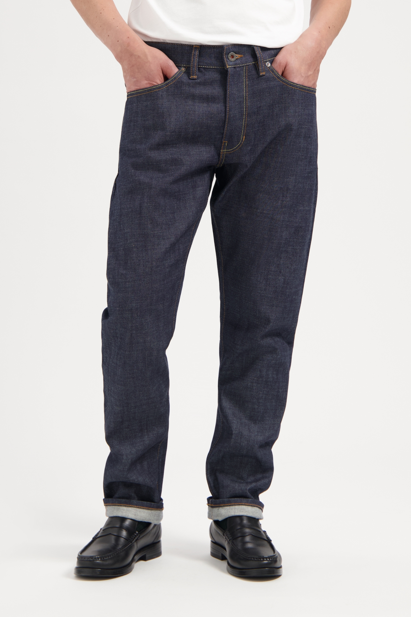 Kuyichi mannen vegan Jeans Regular Scott Dry Selvedge Blauw