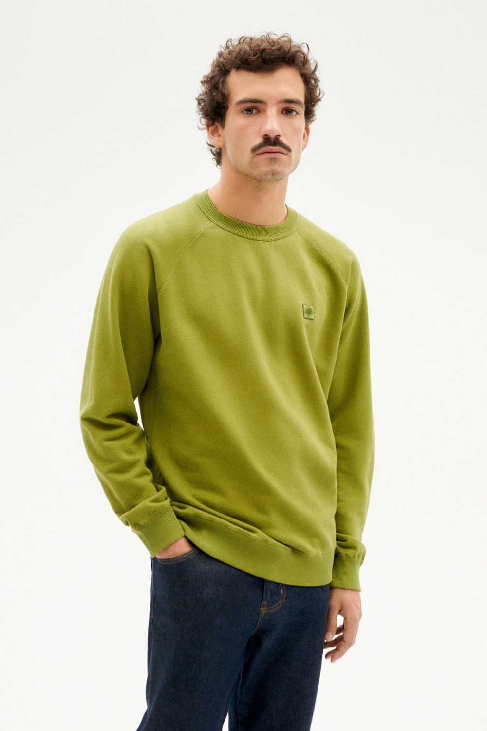 Thinking MU mannen vegan Sweatshirt Zongroen Wit