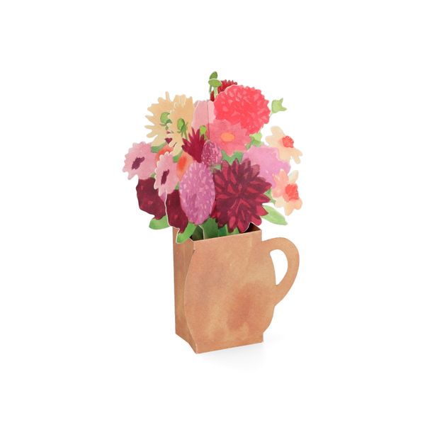 Kaart 3D met envelop, dahlia's
