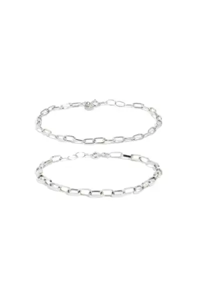 Bound Studios  The Chain Armbanden Set Sterling Zilver