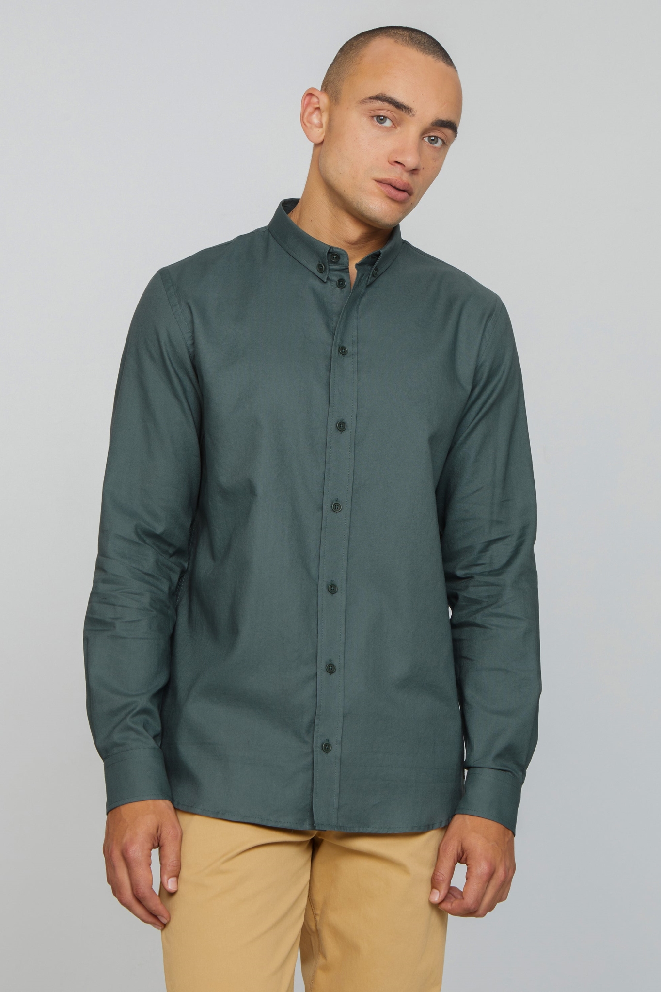Recolution mannen vegan Overhemd Oxford Coleus Eucalyptus Groen