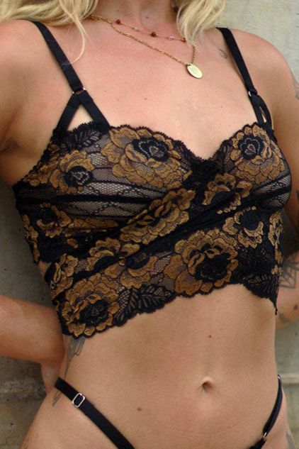Anekdot  Bralette Dharma Zwart & Goud