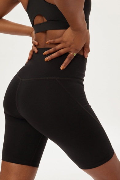Girlfriend Collective  Biker Shorts Compressie Hoge Taille Zwart