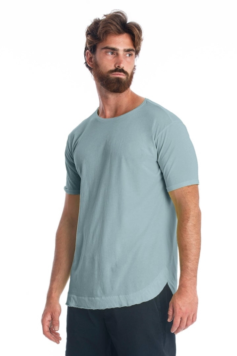 RAVENS VIEW IBIZA mannen vegan Tee Rick Gebogen Chinois Groen