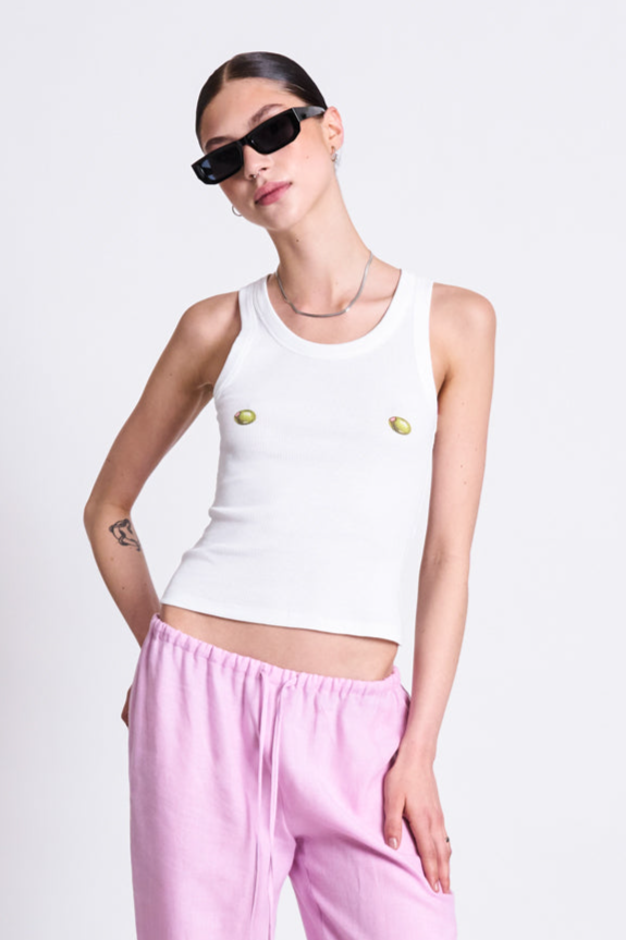 JAN 'N JUNE Dames Tanktop Amager Wit