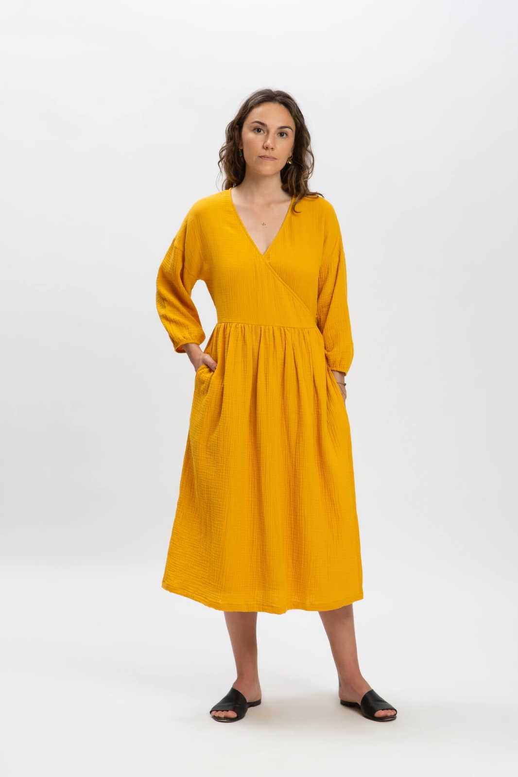 MATONA  Jurk Muslin Marigold Geel
