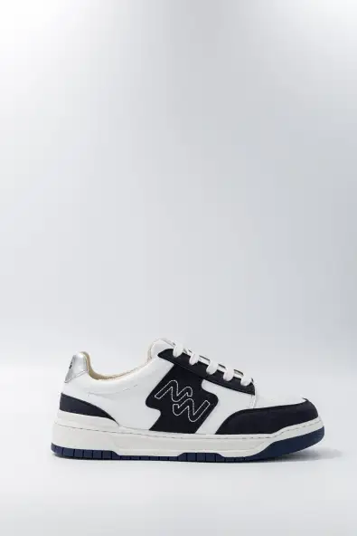 Mood Walk mannen vegan Sneakers Dream Big Zilver Marineblauw