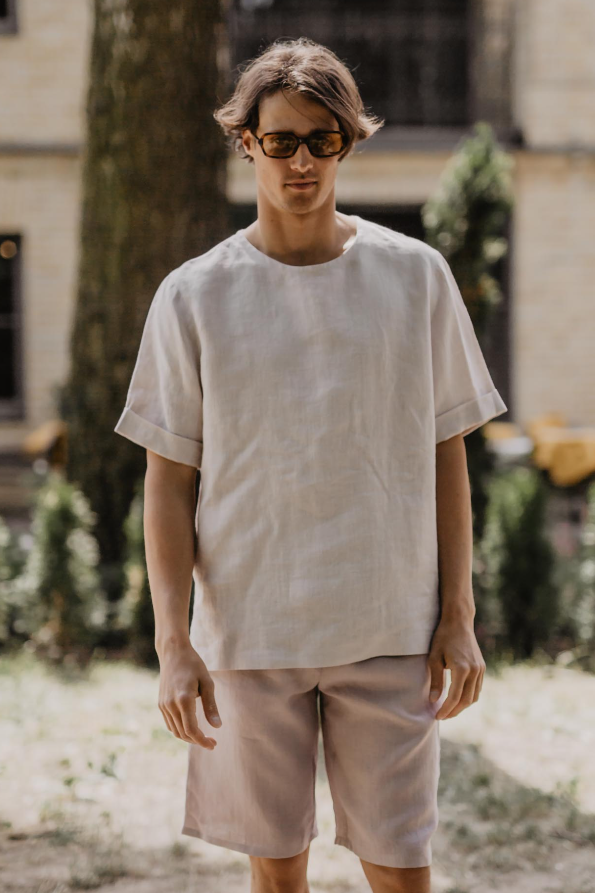 AmourLinen mannen vegan Top Atlas CrÃ¨me