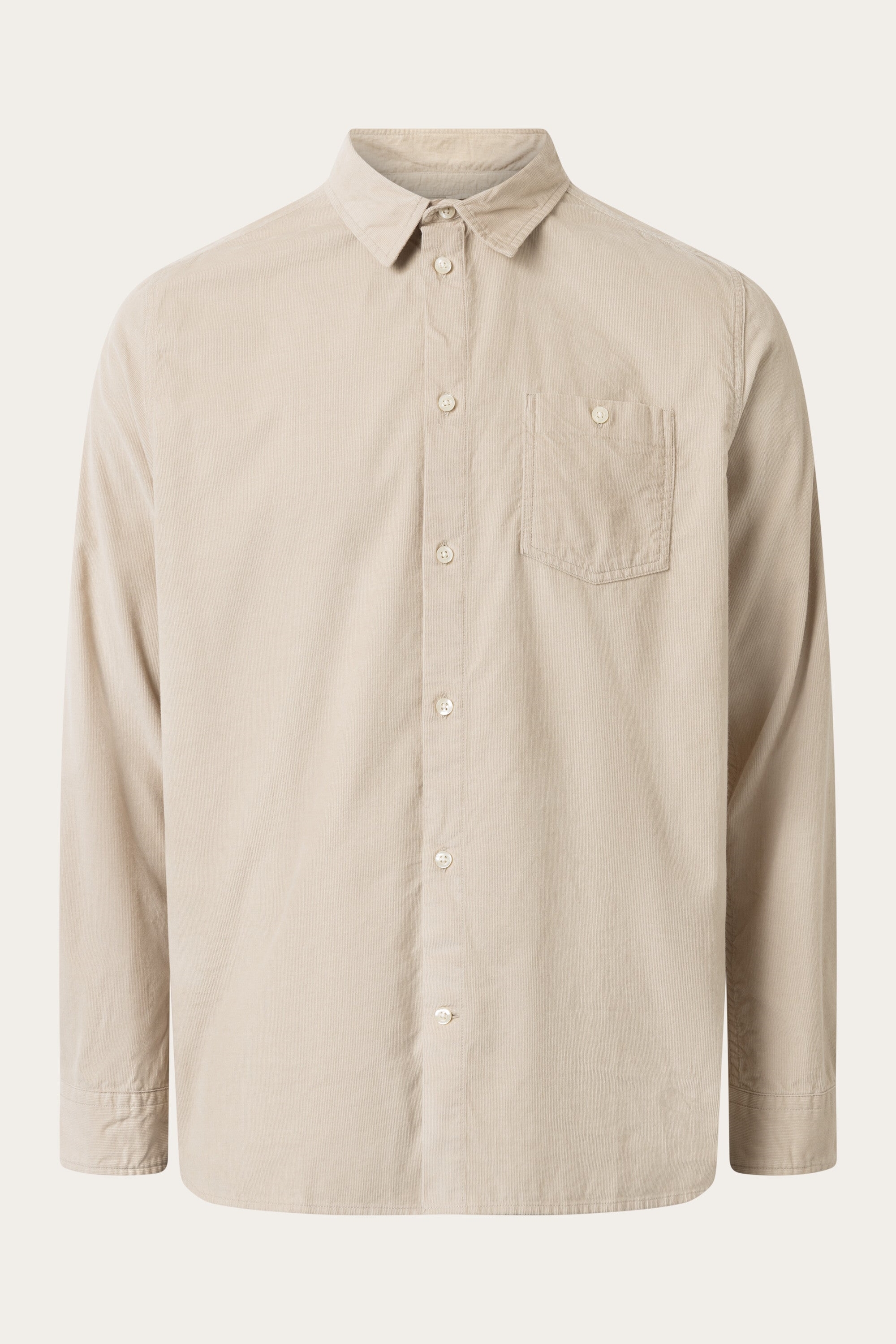 KnowledgeCotton Apparel mannen vegan Overhemd Regular Corduroy Licht Verengrijs