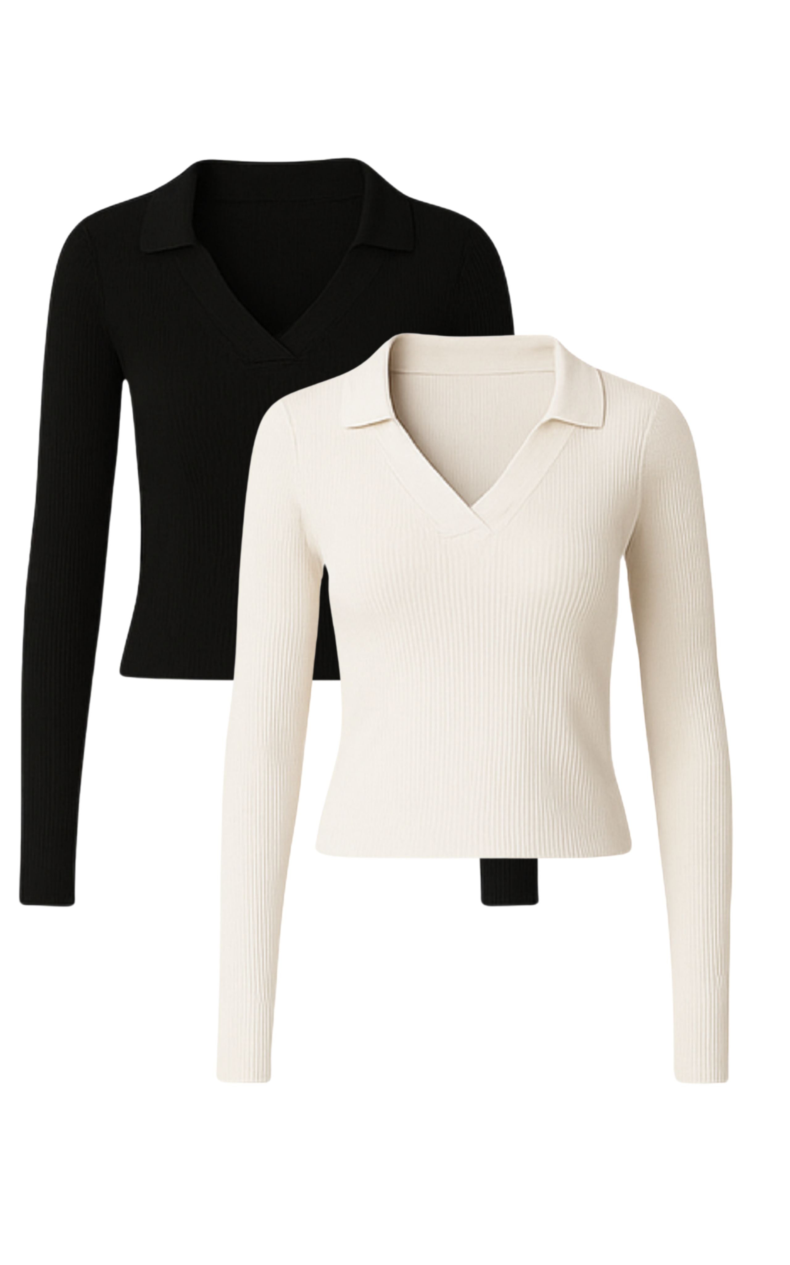 GORG  Multipack 2x Lange Mouwen Zwart & Beige