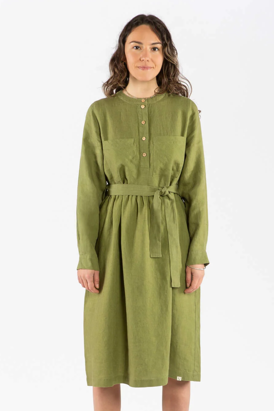 MATONA  Jurk Met Riem, Kardemomgroen