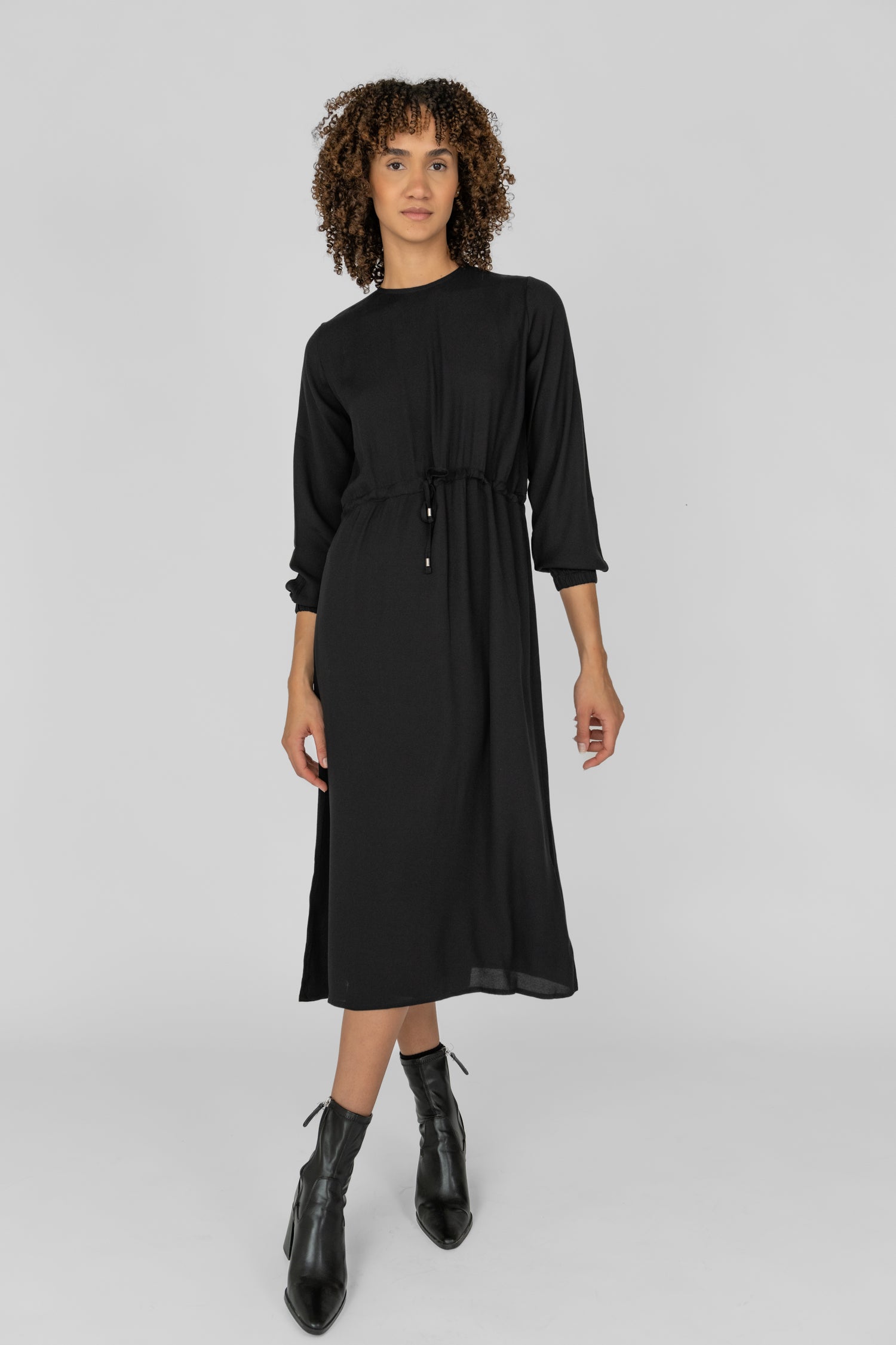 STORY OF MINE  Midi Jurk Met Onderjurk Zwart