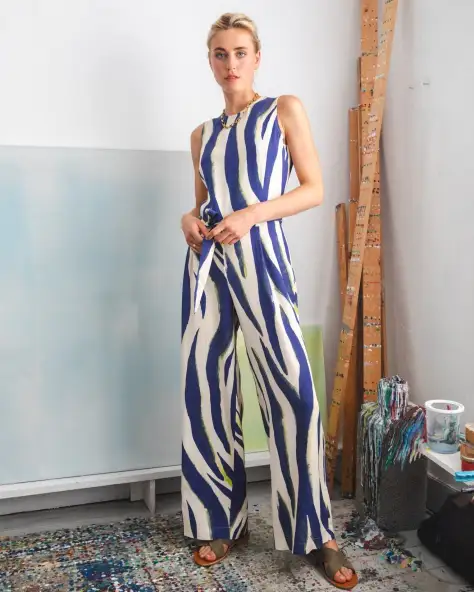 Rosas jumpsuit Blue zebra