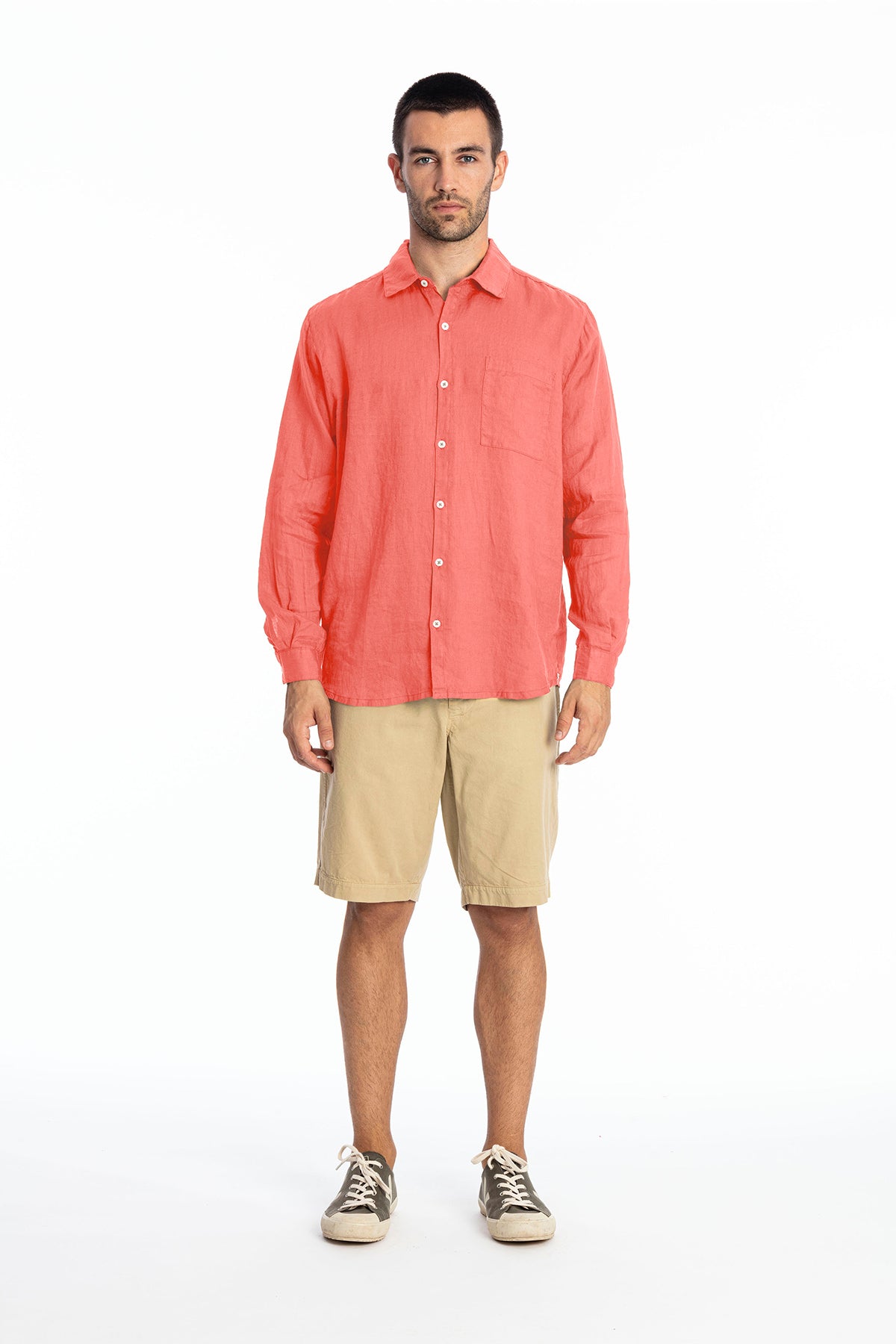 RAVENS VIEW IBIZA mannen vegan Overhemd Lennon Coral Clay