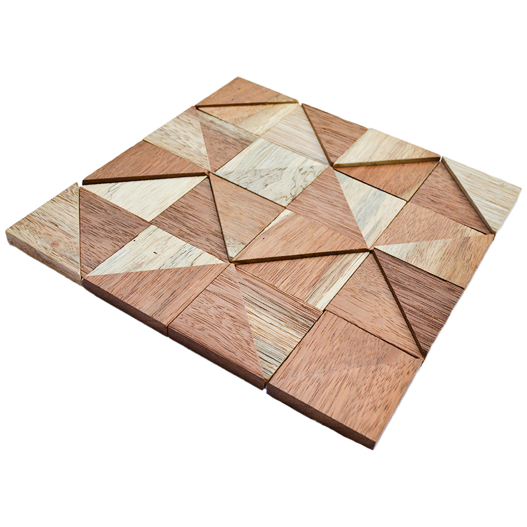 3D Houten Wandpaneel | Merbau Hout | 30×30 cm | Wanddecoratie
