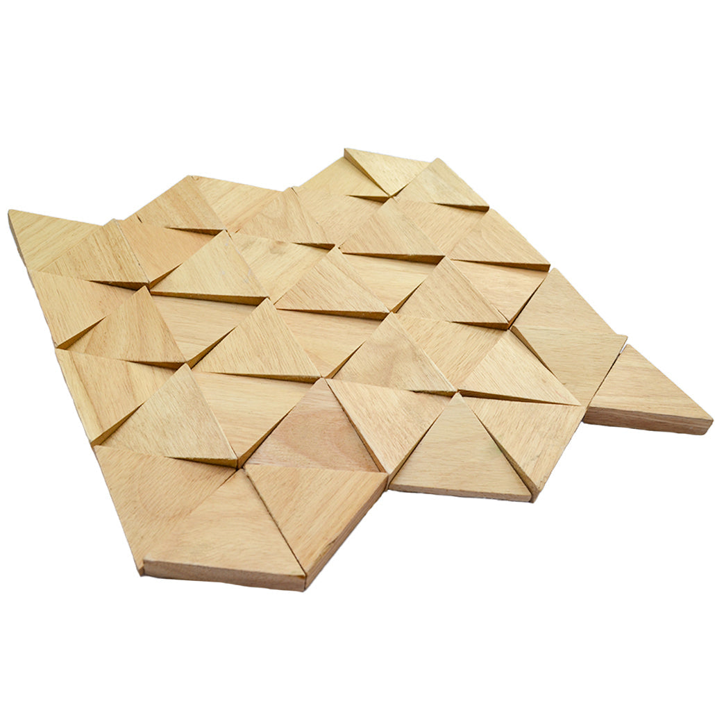 3D Houten Wandpaneel | Rubberwood Compact | 28×30 cm | Wanddecoratie