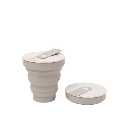 Hunu Collapsible Travel Cup 8oz/235ml Warm Grey - Kleine opvouwbare koffiebeker
