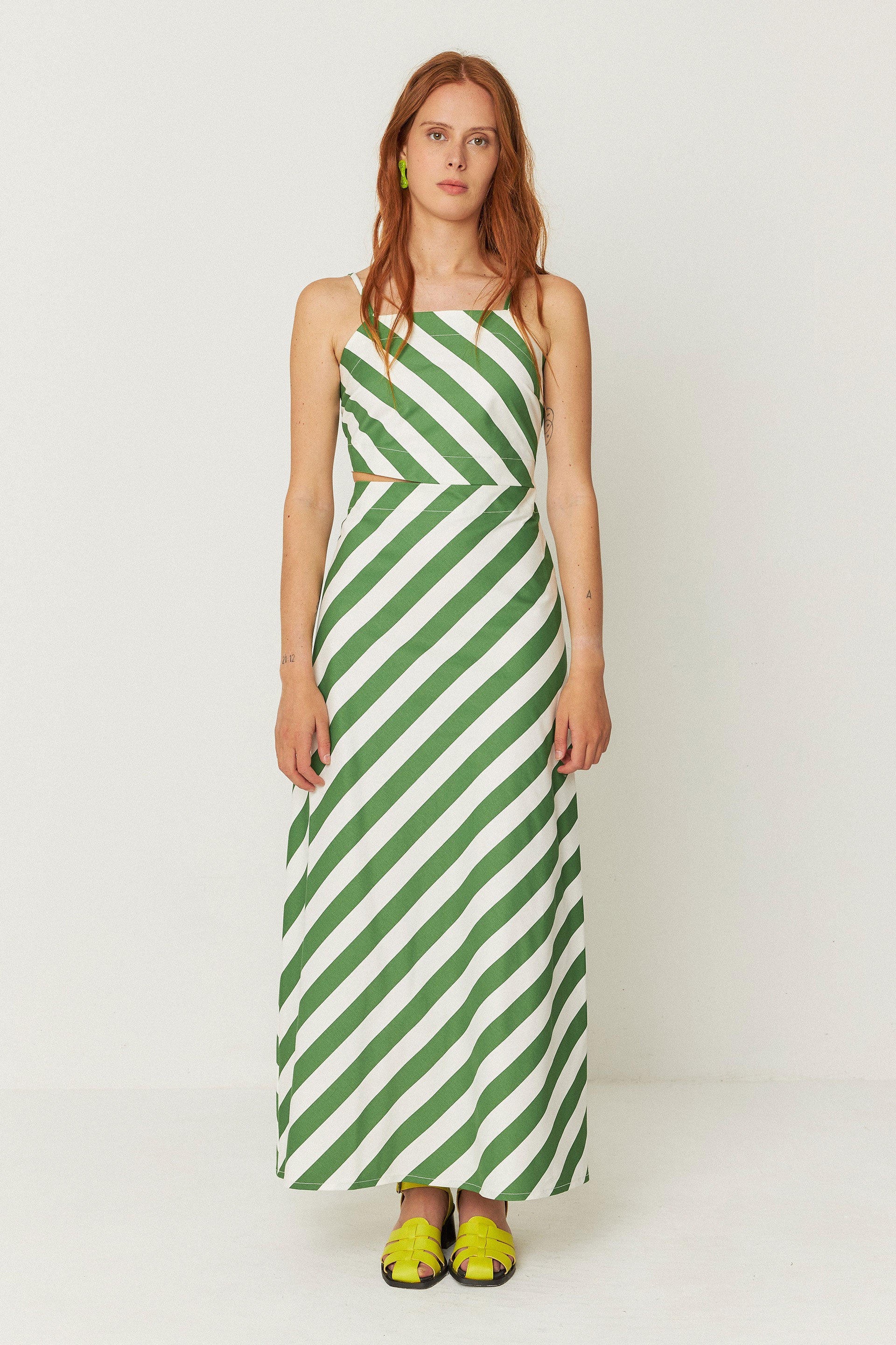 SKFK  Jurk Aura Groen/Wit