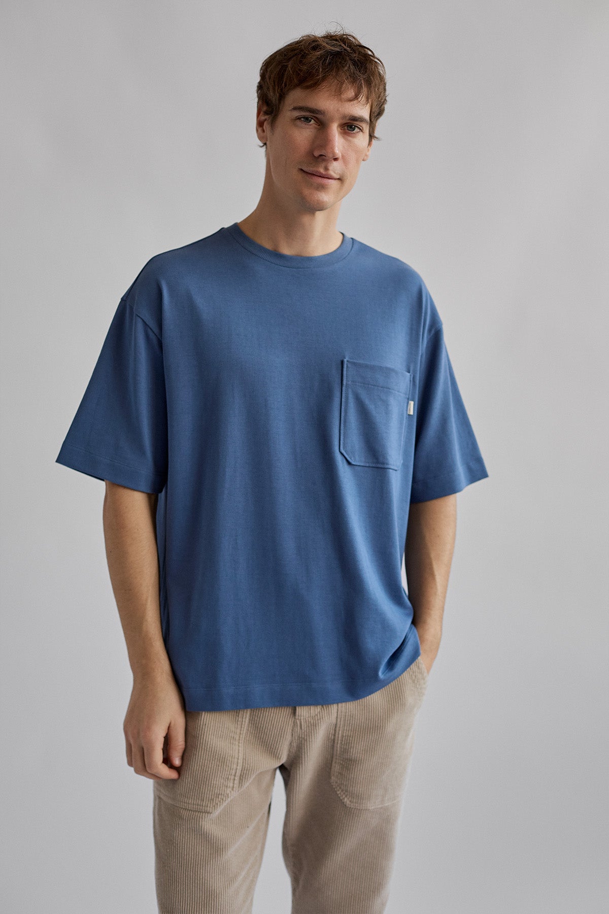 TWOTHIRDS mannen vegan T-Shirt Whitestrand Vintage Indigo