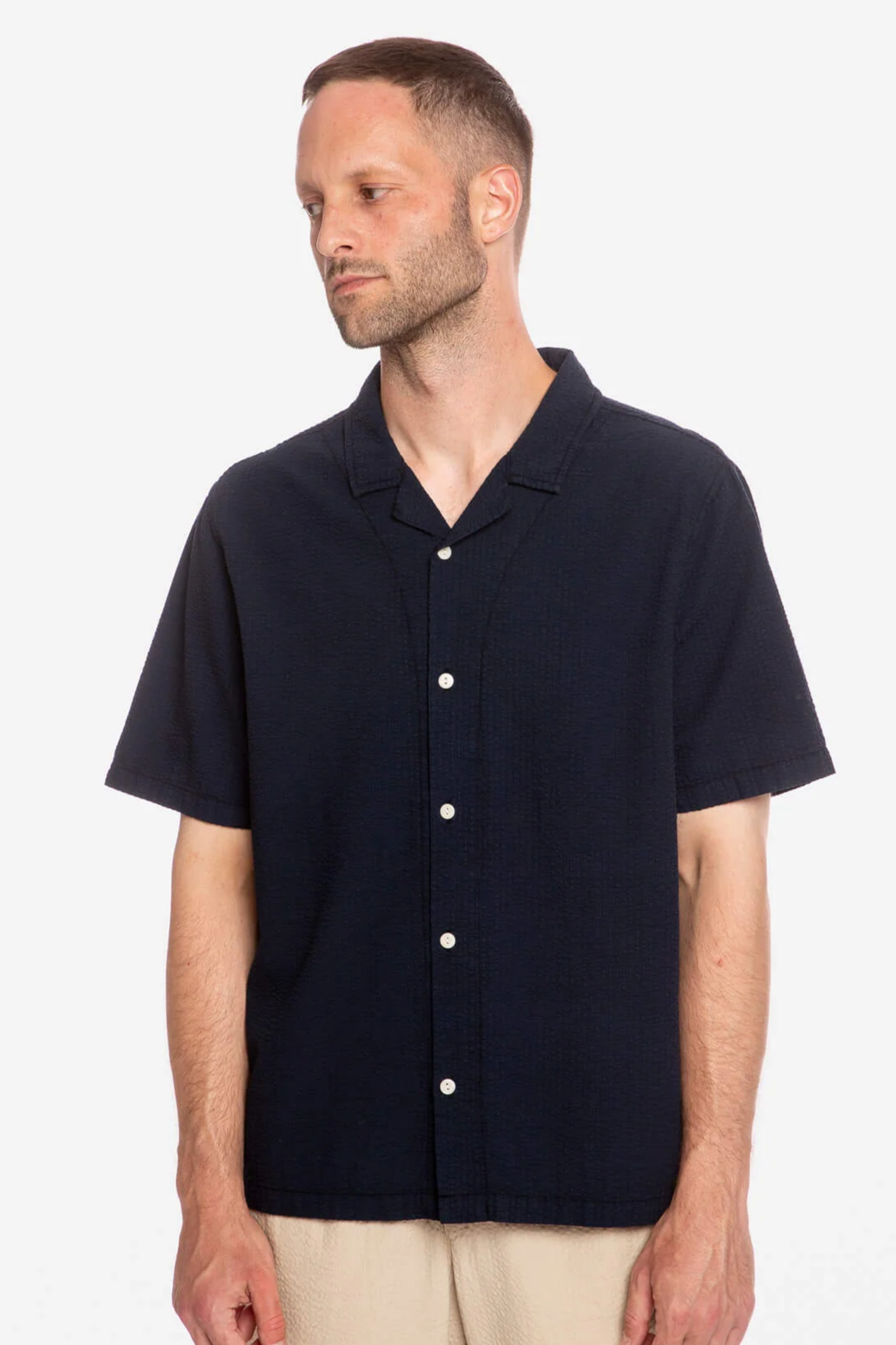 MATONA mannen vegan Bowlinghemd In Marineblauw