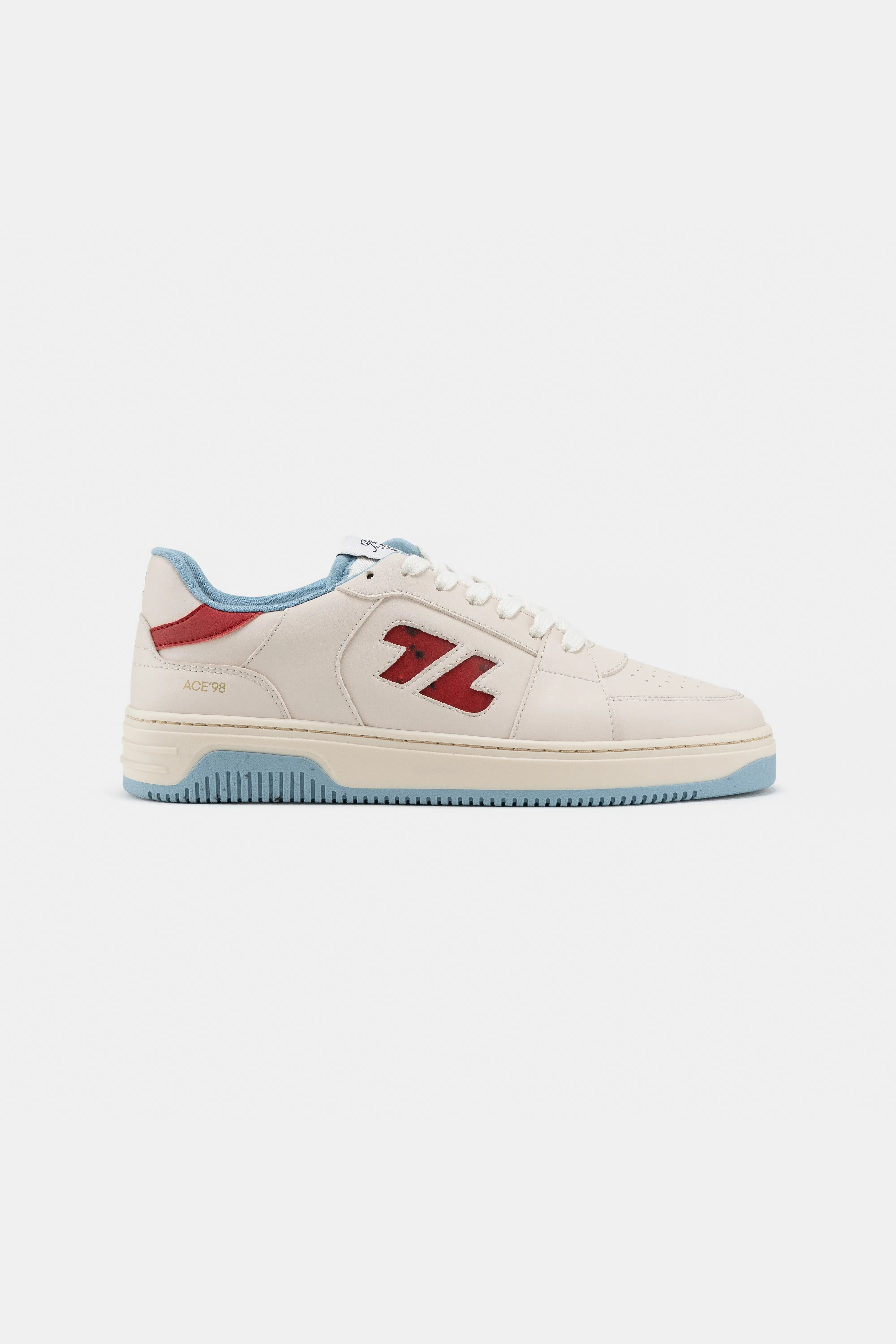 ZÃ¨ta mannen vegan Sneakers Ace 98 Lichtblauw/Rood