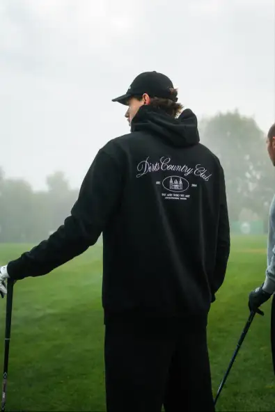 DIRTS mannen vegan Hoodie Classic Country Club Zwart